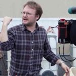 Joseph Gordon Levit and Director Rian Johnson on the set of TriStar Pictures' LOOPER.