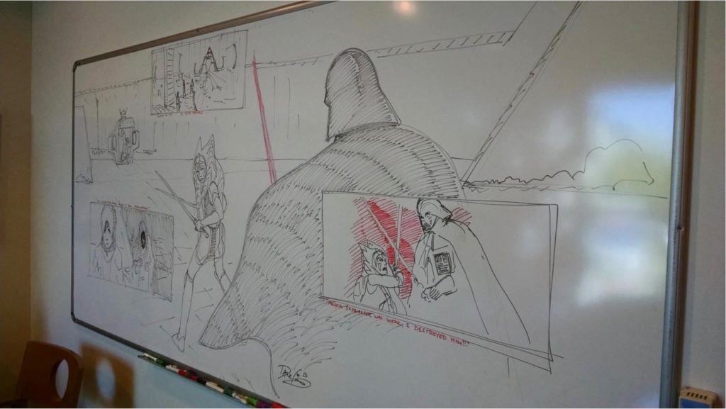 Ahsoka - Whiteboard Sketch Vader Duel