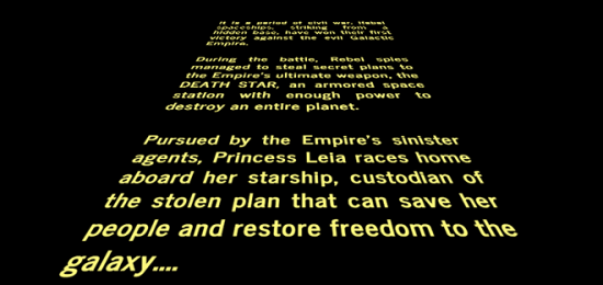 Star Wars opening crawl