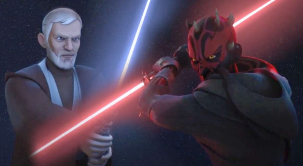 Obi-Wan Kenobi and Maul on Star Wars Rebels