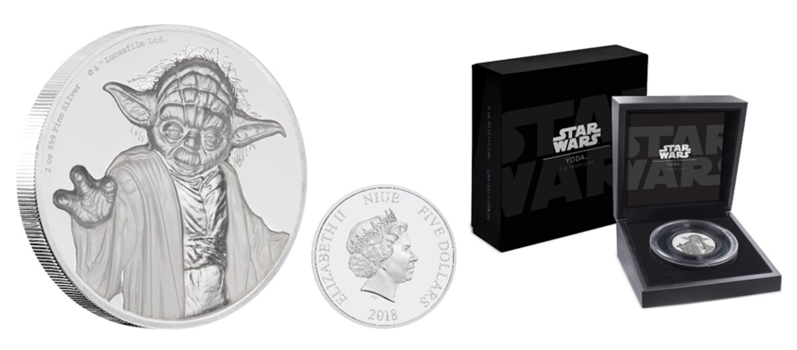 COIN 2 OZ NGC PF70 FIRST RELEASES 2018 STAR WARS YODA ULTRA HIGH RELIEF 