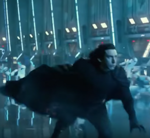 Kylo Ren steadying himself in hangar bay