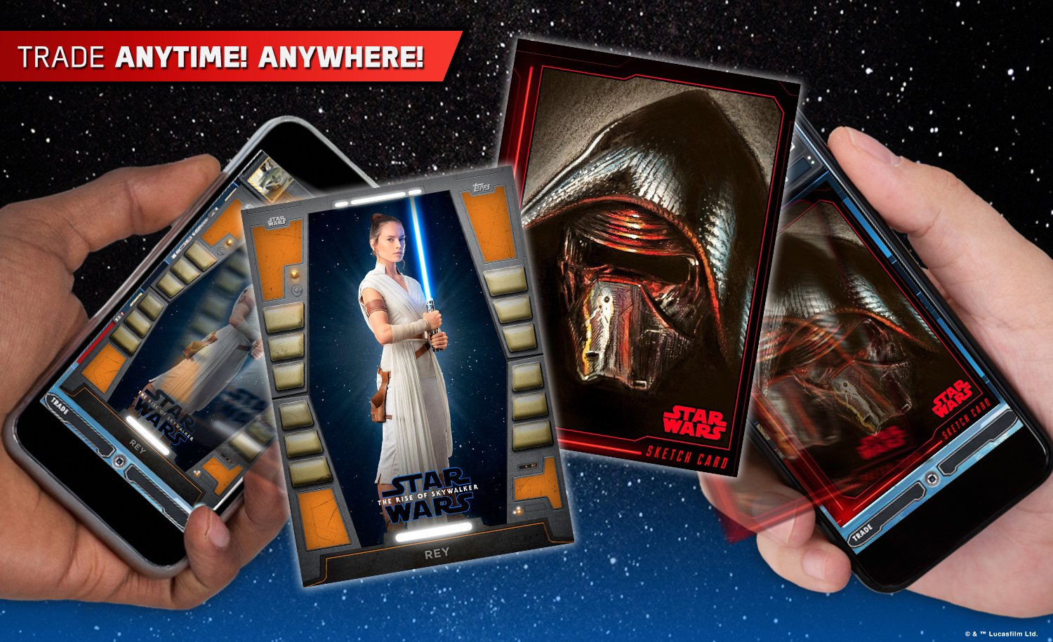 RARE Digital cards Digital Cards Star Wars Card Trader Mixed Lot of 9 REY 