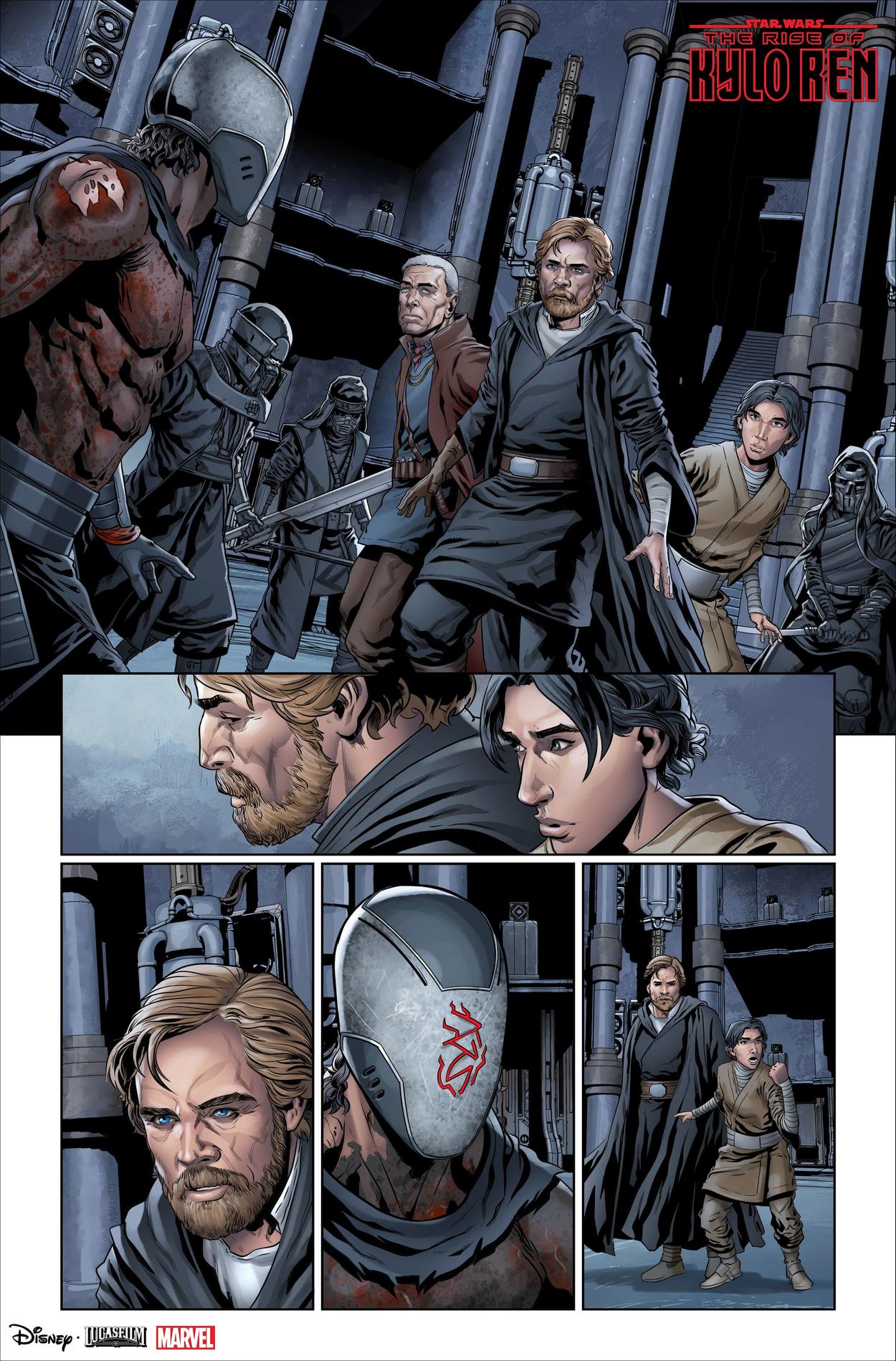 Luke Skywalker and Ben Solo face the Knights of Ren