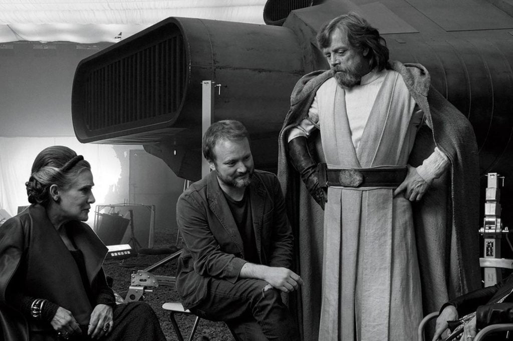Carrie Fisher, Rian Johnson, and Mark Hamill
