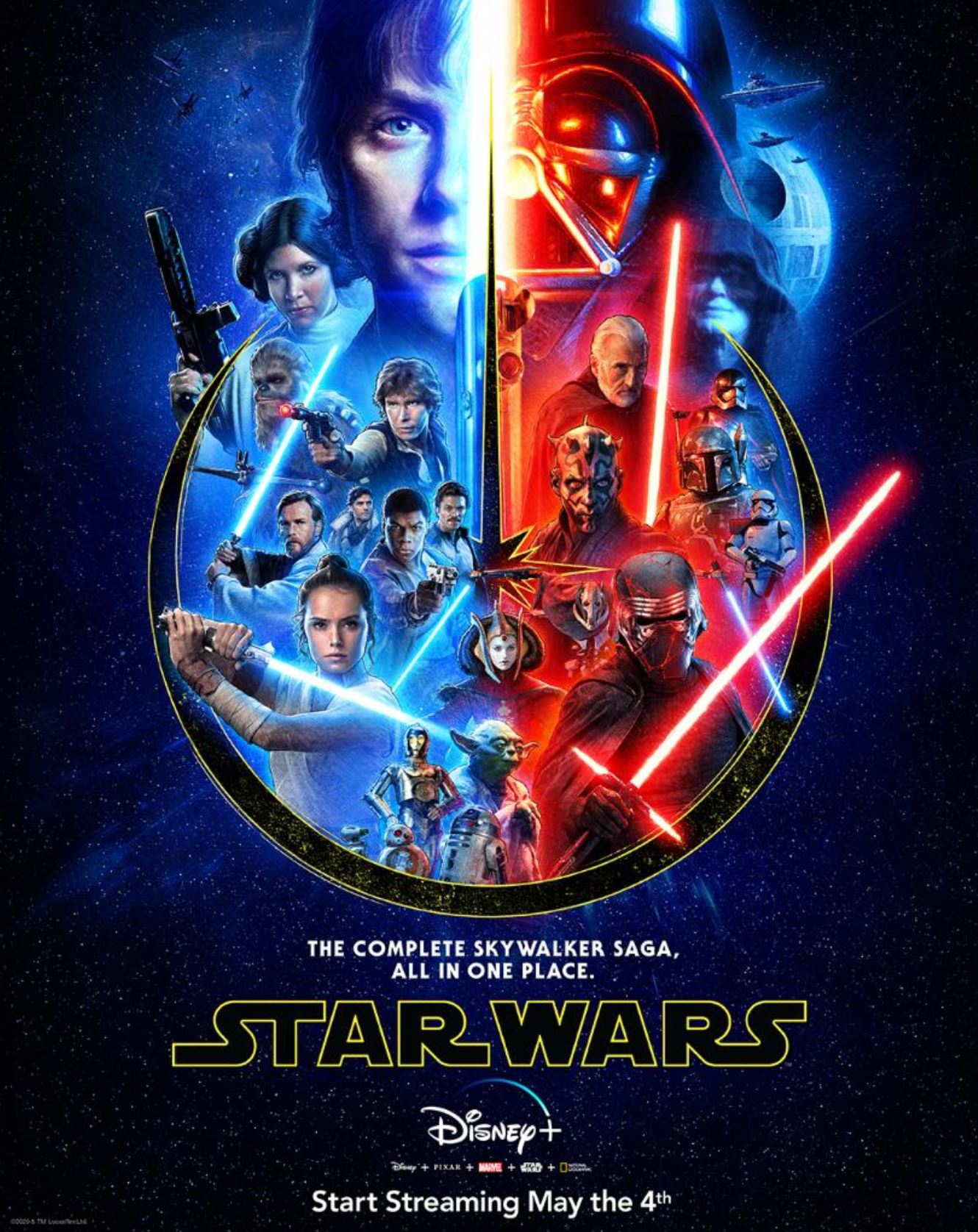 Four Decades Come Together In New Star Wars Saga Poster For Disney Plus