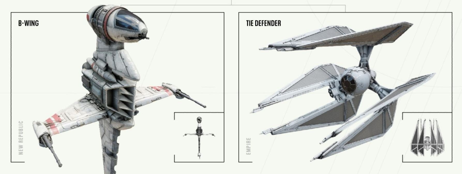 B-wing and TIE Defender