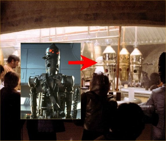 Droid IG-88 and cantina set with props that would become his head. IG-88 head prop.