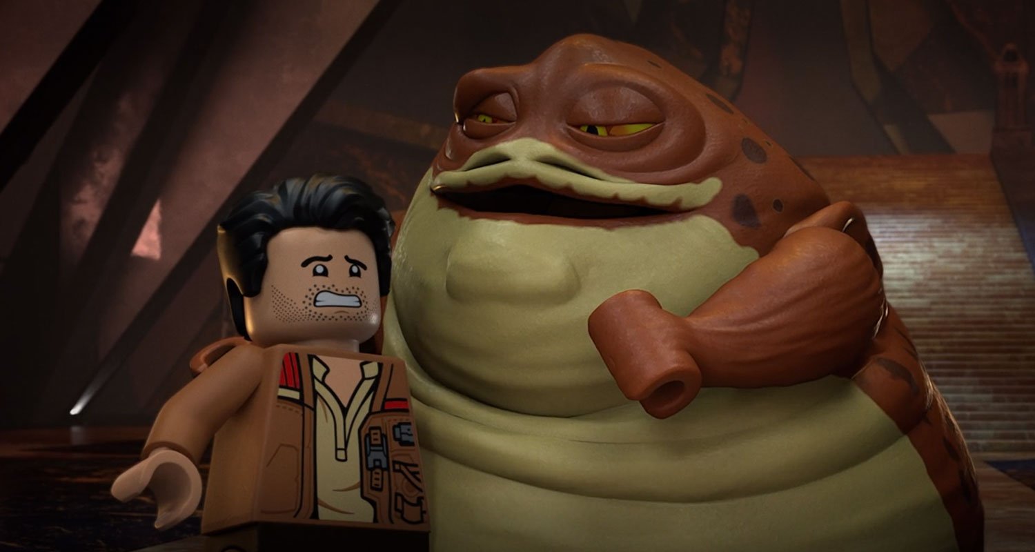 Poe Dameron and Graballa the Hutt in Lego Star Wars Terrifying Tales