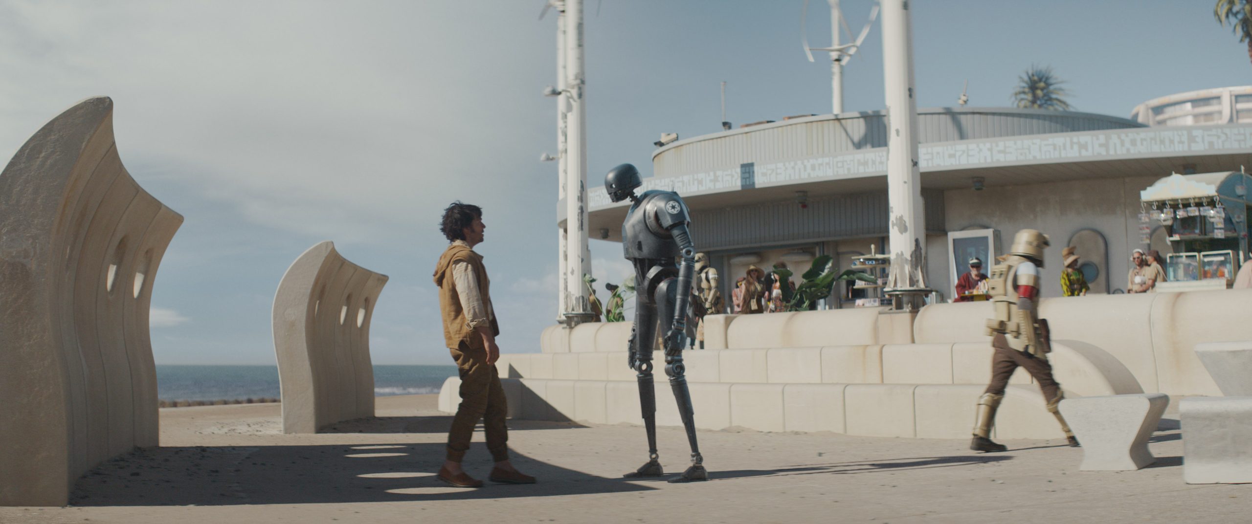 Cassian Andor is arrested by KX security droid