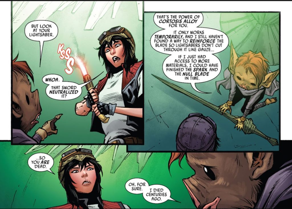 Doctor Aphra speaks to Miril