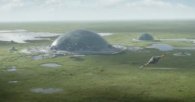 Mandalorian bio domes surrounded by marshes