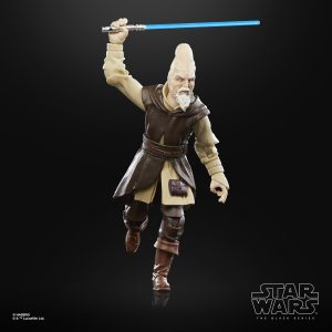 Star Wars Black Series Ki-Adi Mundi figure with lightsaber above head