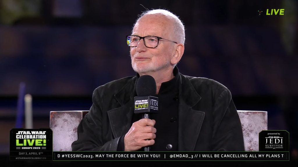 Ian McDiarmid on the LIVE! stage at Star Wars Celebration 2023
