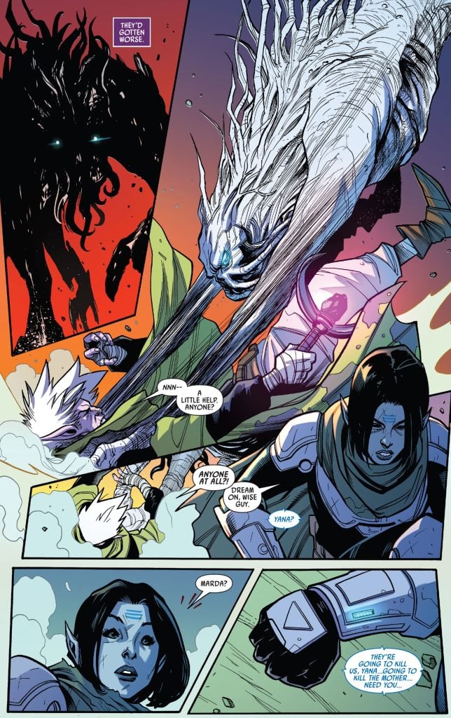 The Leveler attacks Tey in Marvel's The High Republic #10