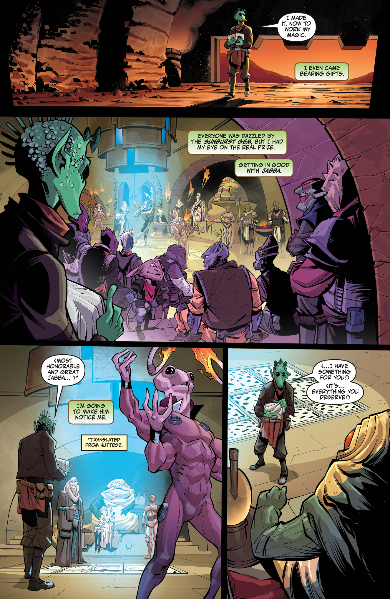Hyperspace Stories Issue 6 Page 2 -Greedo approaches Jabba