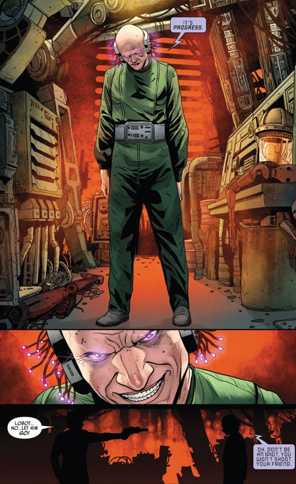 Lobot possessed by the Droid Scourge in Star Wars comic