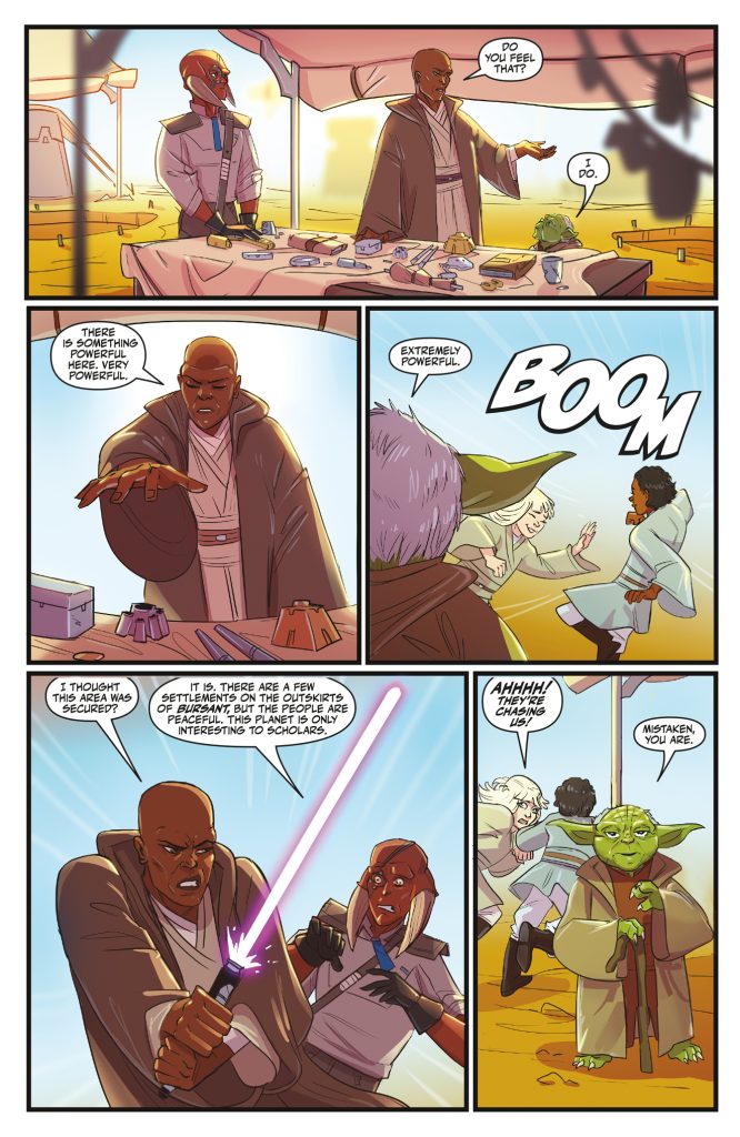 Yoda and Mace Windu investigate artifacts in Hyperspace Stories #11