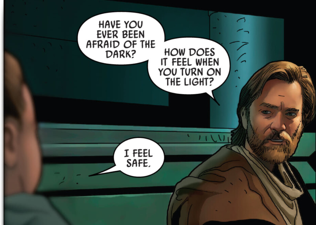 Obi-Wan Kenobi talks with Leia