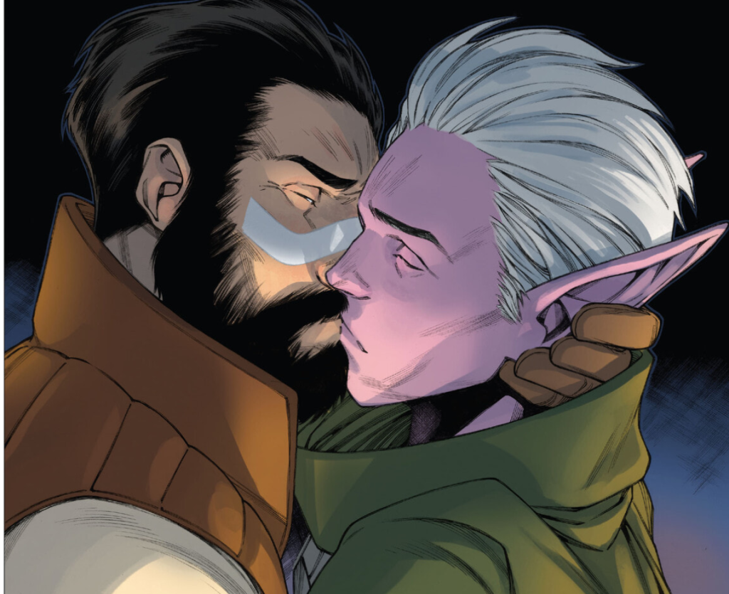 Vildar and Tey share a kiss in The High Republic #6