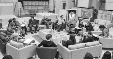 The Cast of The Force Awakens during the table read