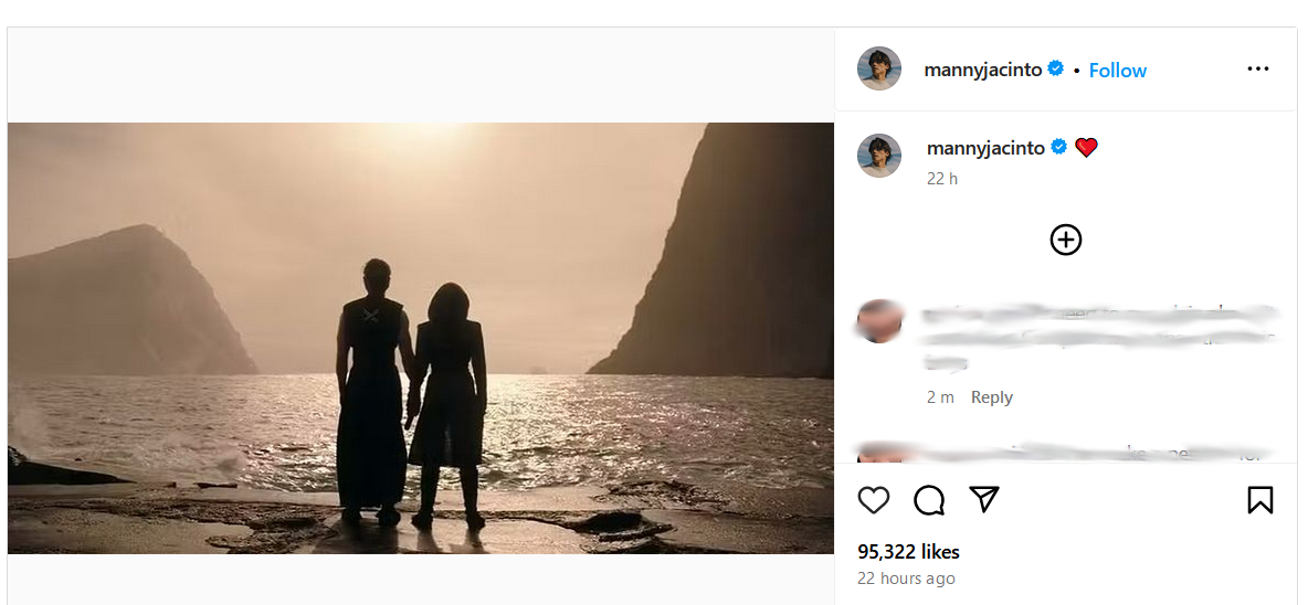 Manny Jacinto reacts to the Acolyte's cancellation on Instagram