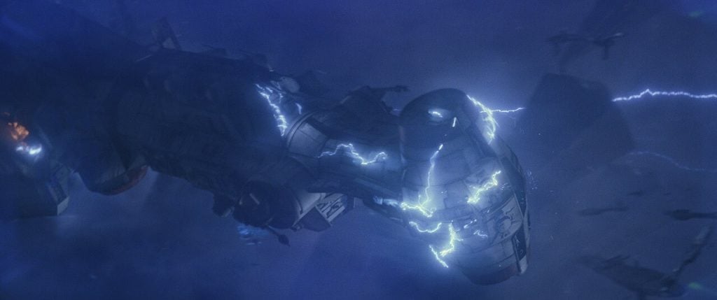 Tantive IV destroyed by Force lightning