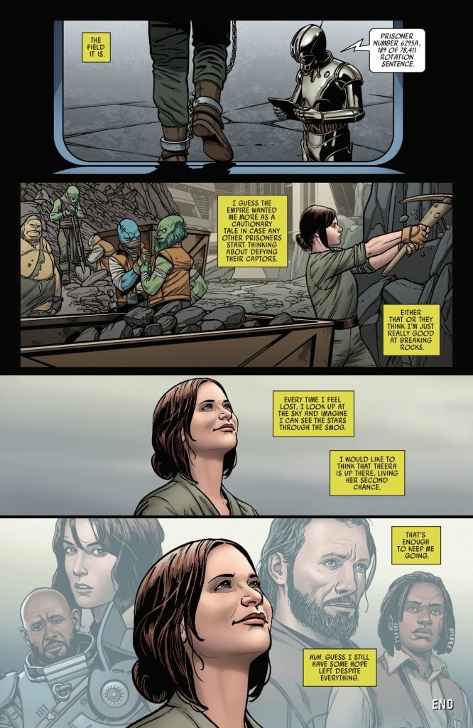 Jyn Erso se da cuenta de que todavía tiene esperanza al recordar a sus seres queridos