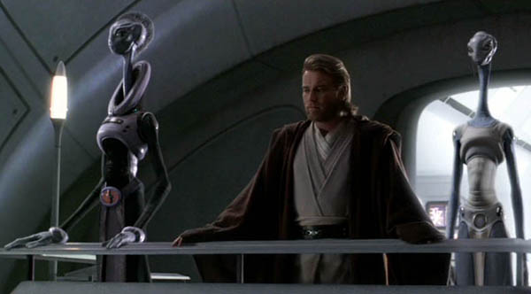 Lama Su viser Obi-Wan Kenobi klonehæren med Taun We